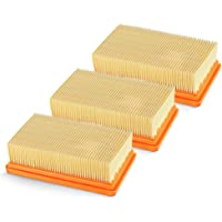Isincer Paquete de 3 filtros de Plisado Plano de Repuesto para Karcher MV4 MV5 MV6 WD4 WD5 WD6 Aspiradora en seco y…
